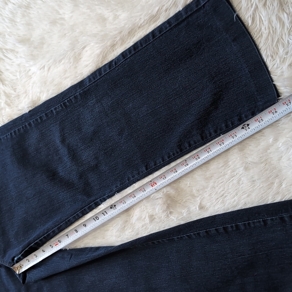 Lee Denim Dark Wash High Waisted Straight Leg Classic Retro Blue Jeans - Picture 12 of 12